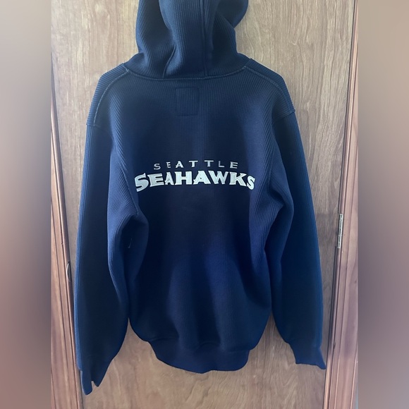 Seattle Seahawks Hoodie Men M NFL Knit Jacket Fleece Lined Full Zip - Picture 2 of 5